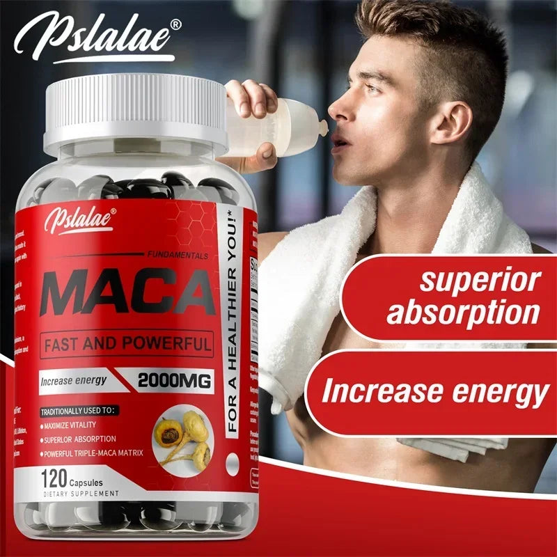 Maca Root Capsules - Improves Vitality and Performance, Enhance Energy, Builds Muscle and Strength