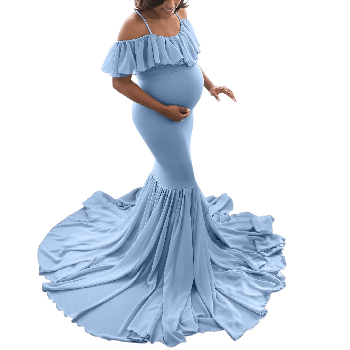 Maternity Dresses For Photo Shoot Pregnant Dress Lace Props Short Sleeve Solid Aline Dress Ropa De Maternidad Embarazo Juvenil