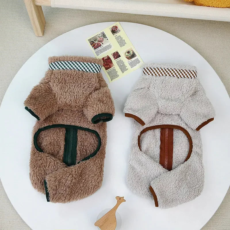 Towable Pet Jumpsuit with Buckle Winter Warm Puppy Dog Suit Clothes for Small Dogs Yorkshire Shih Tzu Overalls mascotas Clothing