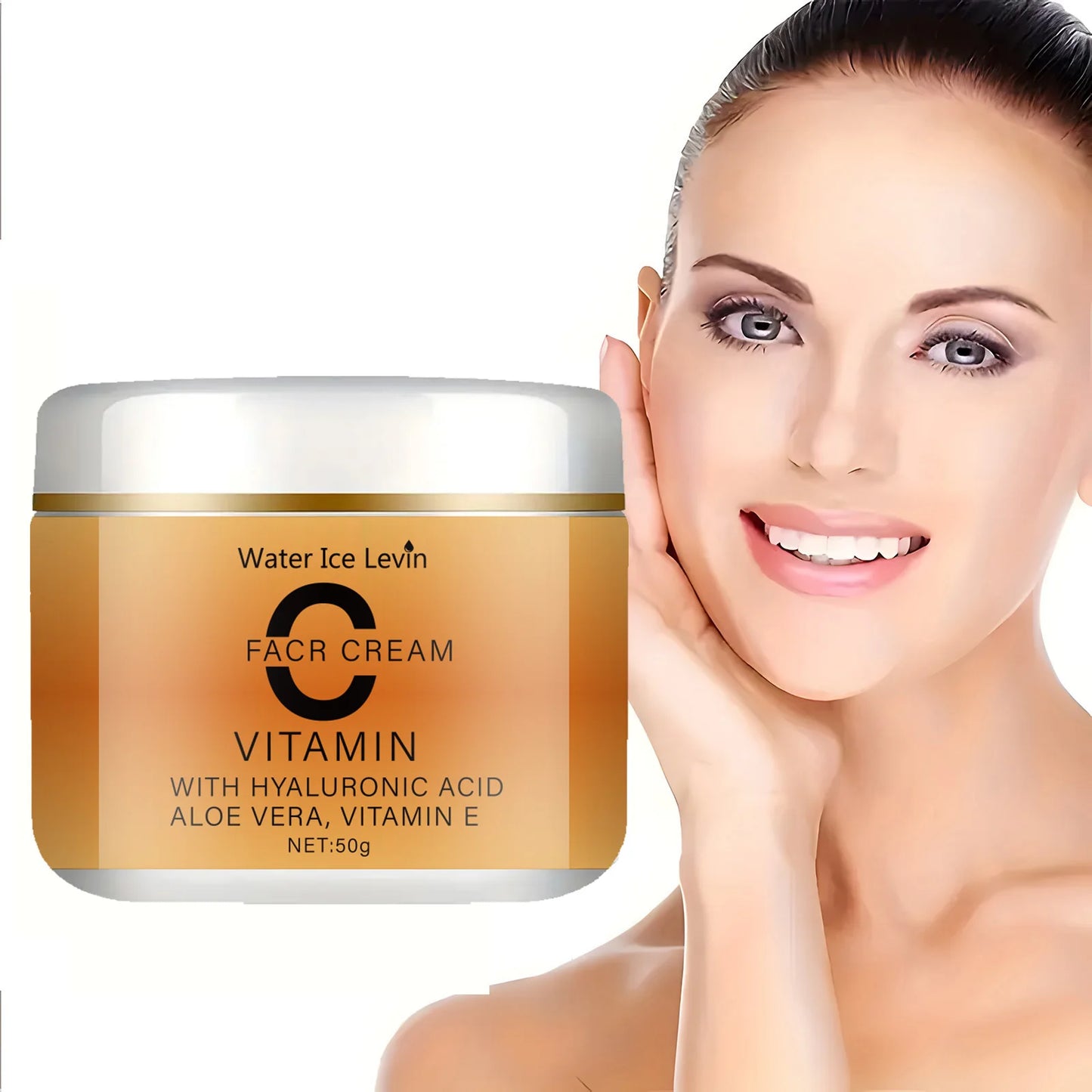 Vitamin C Facial Cream, Hyaluronic Acid, Aloe Vera and Vitamin E, Facial Moisturizing Cream, Nourishing Skin Care, Increasing Brightness, Available for All Skin Types