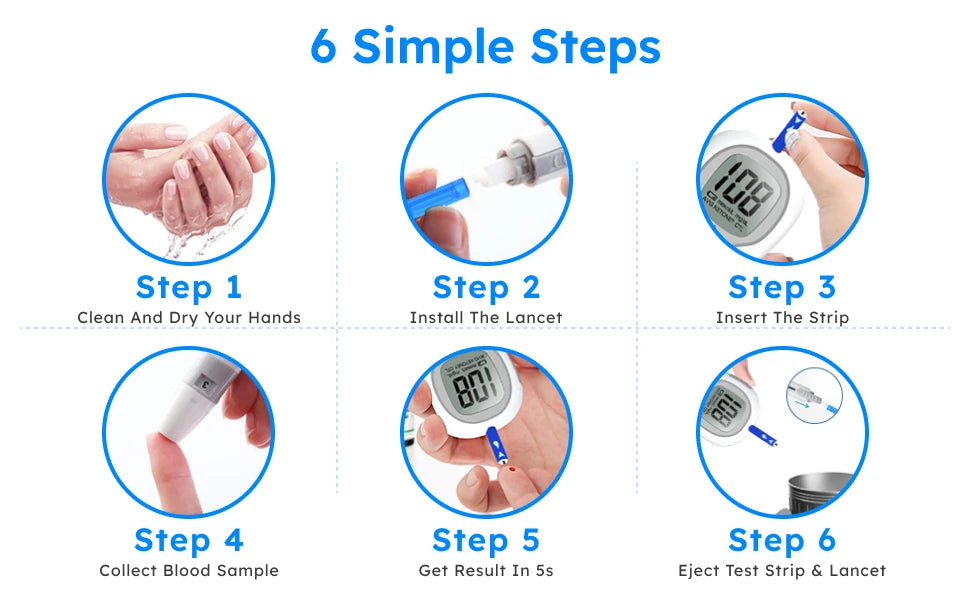 50Pcs Blood Glucose Test Strips/Lancets For G-425-3/G-425-2/G-425-1/G-427B Glucosemeter Blood Sugar Testing Papers Blood Collect