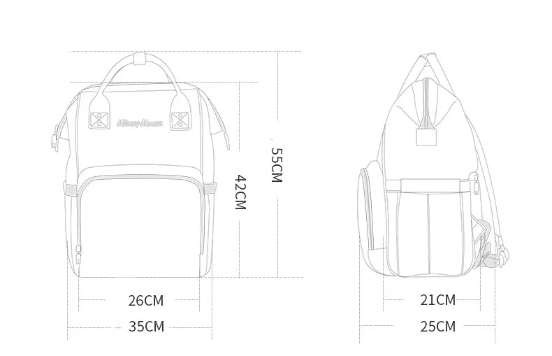 Disney Mickey Original New Diaper Bag Backpack Luxury Brand Baby Bag Large Capacity Multifunctional Cartoon Baby Diaper Bag
