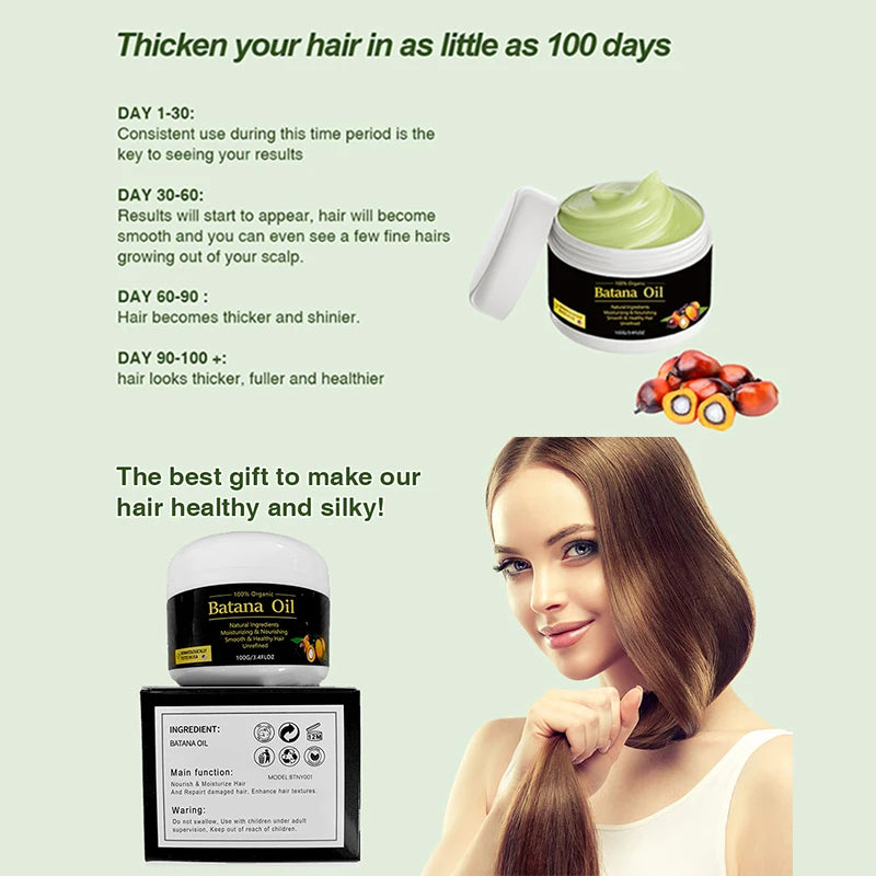 Natural Organic Batana Oil For Hair Growth And Thickness Eliminates Split Ends Moisturize Repair Hair Women Men Hair Loss Care