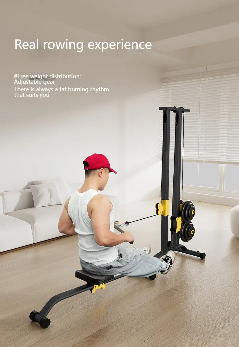 Multifunctional Rowing Machine, Fitness Equipment, High Pull Frame, dumbbell, Integrated Training Device