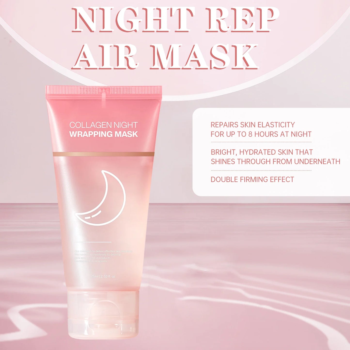 Hydrating Face Mask Reduces Sagging Collagen Overnight Firming Mask for Elasticity Dullness Wrapping Peel-Off Mask Skincare