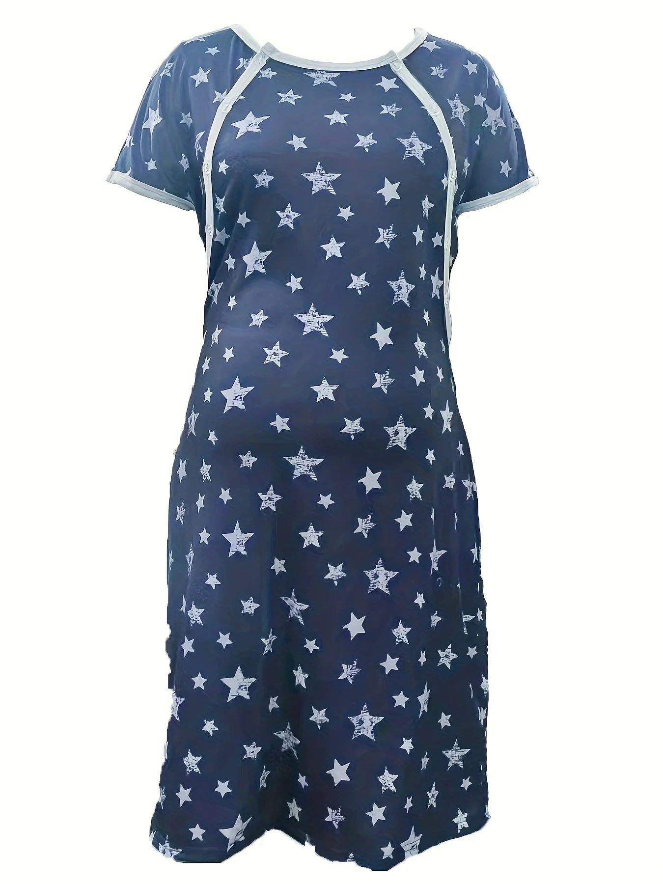 Maternity Sleepwear Women 3 in 1 Delivery/Labor/Nursing Nightgown Short Sleeve Breastfeeding Sleep Dress Maternity Pajamas