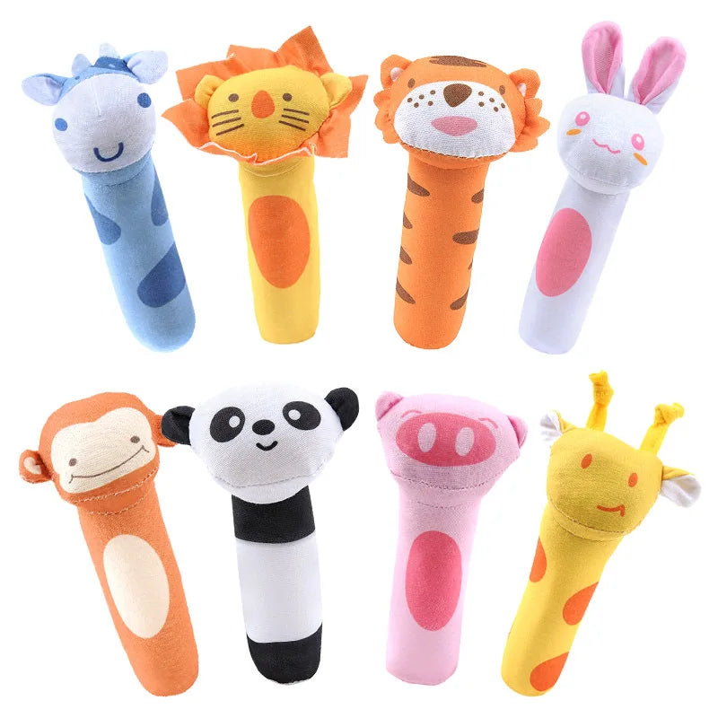 Baby Plush Rattle Cartoon Animals Crib Mobile Bed Bell Toys 0-12 Months Infant Toddler Early Educational Toy for Newborn Gifts
