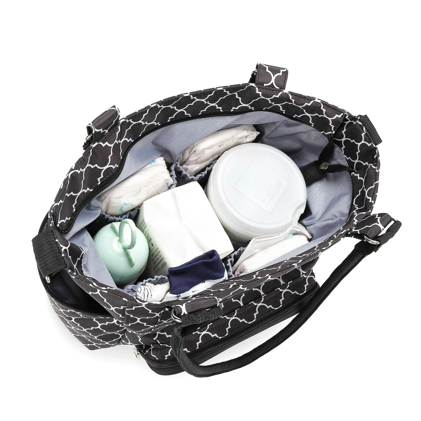 7pcs Nappy Changing Bag Set,Multifunction Mummy Tote Bag Baby Changing Bag Shoulder Handbag Travel Diaper Bag