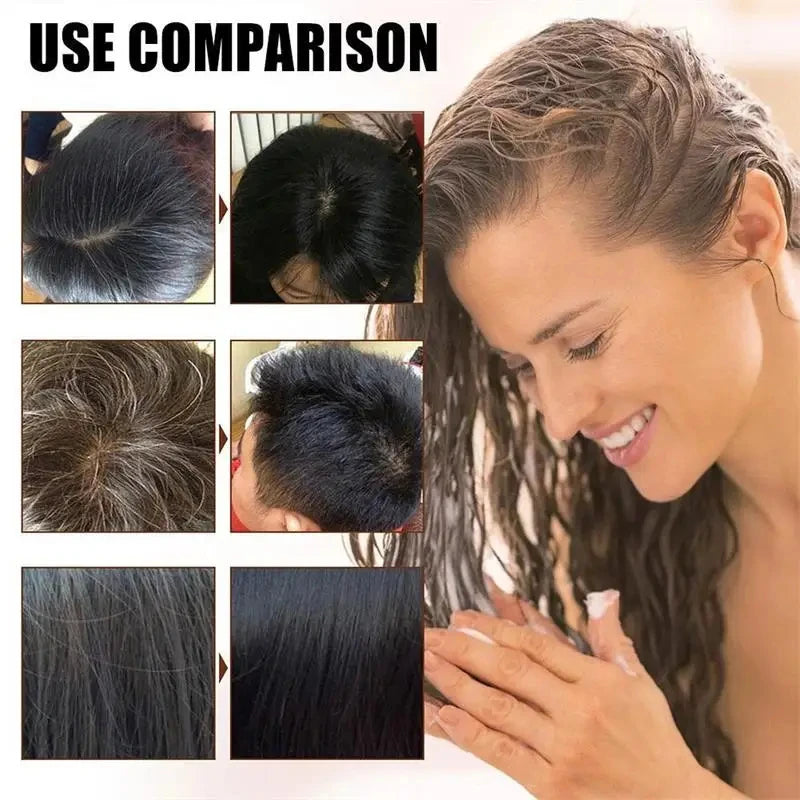 Pure Natural Herbal Hair Dye Shampoo Change Hair Color Cover Gray Hair White Hair Treatment Bubble Plant Hair Dye Hair Care