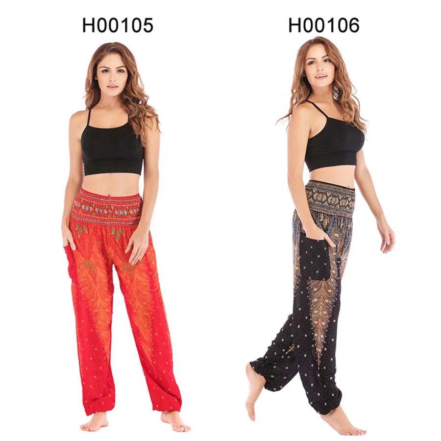 Yoga Pants Women Hippie Harem Printed Leggings Boho High Waisted Pantalone De Mujer Cintura Alta Calca Feminina Beach