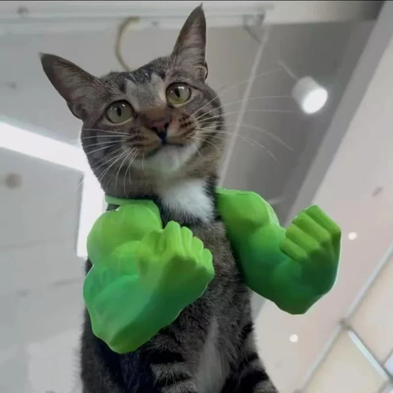 Cat Muscle Arms With Muscle 3D Printed Funny Cat's Neck Giant Arm Creative Arm For Pet Cosplay Halloween Costume Party Accessory