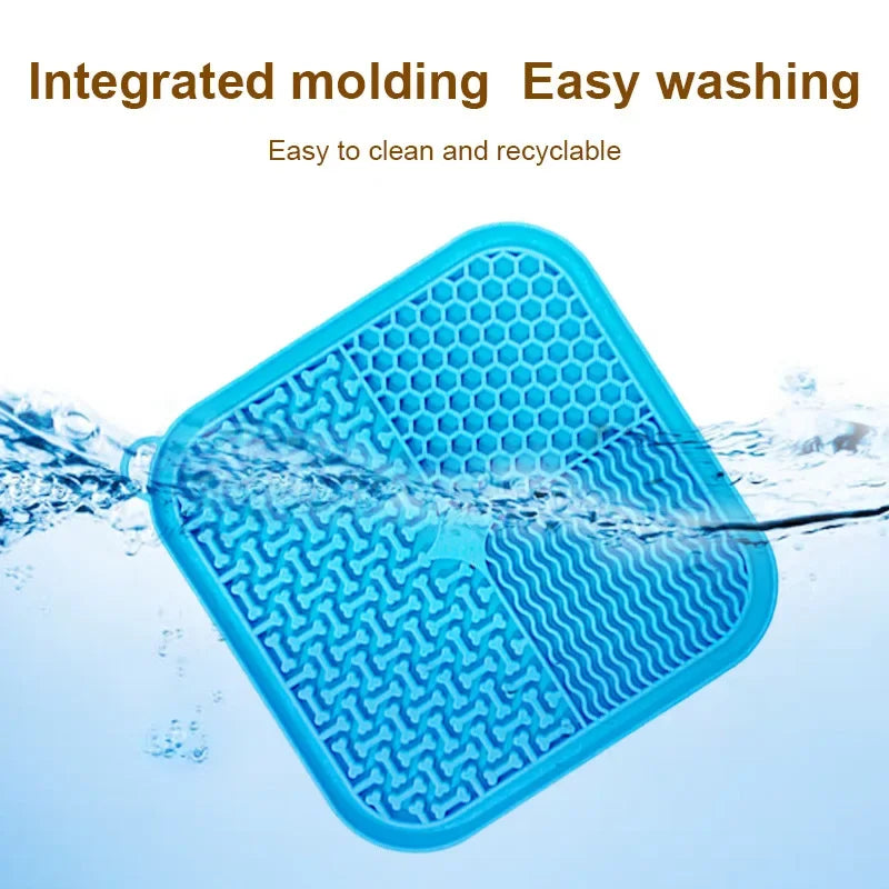 Cat Dog Slow Food Mat Pet Lick Silicone Mat Dog Feeder Supplies Suction Bowl Slow Food Mat Cats Dogs Feeding Supplies