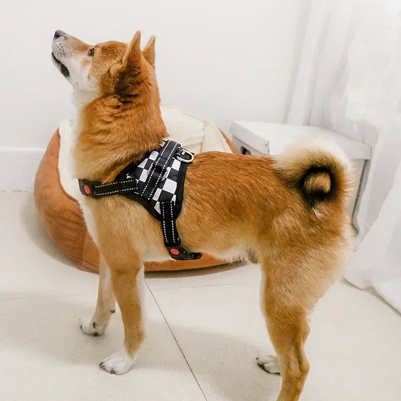 Personalized Dog Harness Nylon Reflective Breathable Pet Harness Vest For Small Large Dogs outdoor Walk Training Accessories