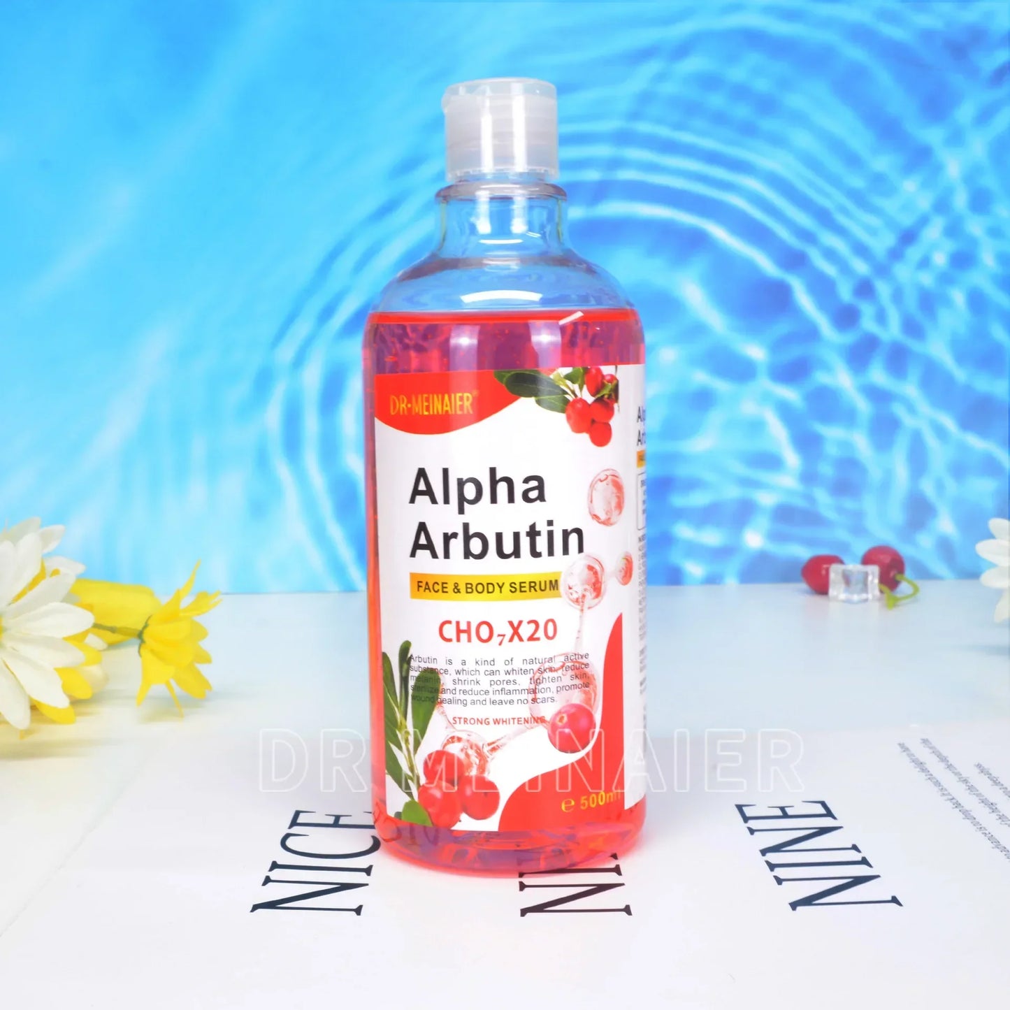 500ML Vitamin C AHA HYALURONIC& NICOTINAMIDE Face Serum Moisturizing Lightening Body Cream Honey&Almonds