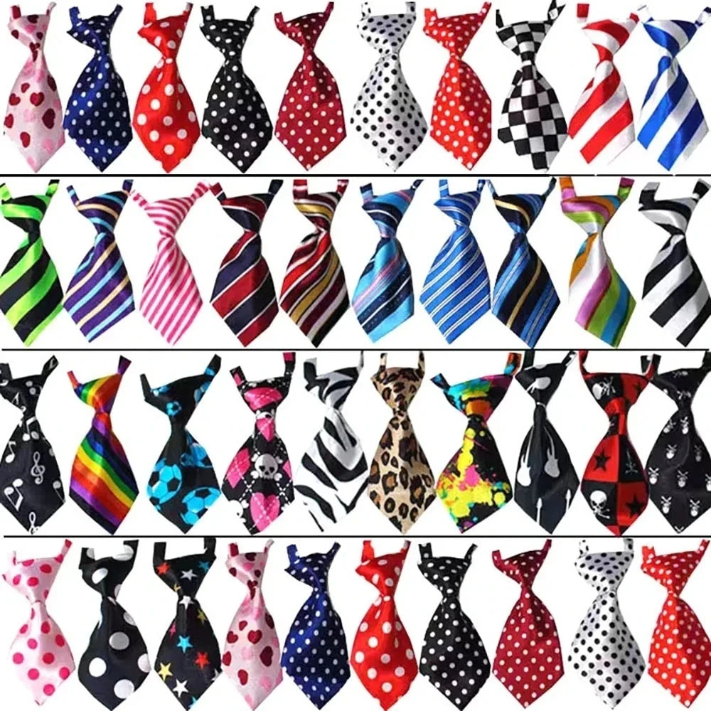 25/50/100pcs Bulk Dog Ties Mix Colors Cat Dog Neckties Dog Grooming Accessories Adjustable Small Dogs Bowties Supplies