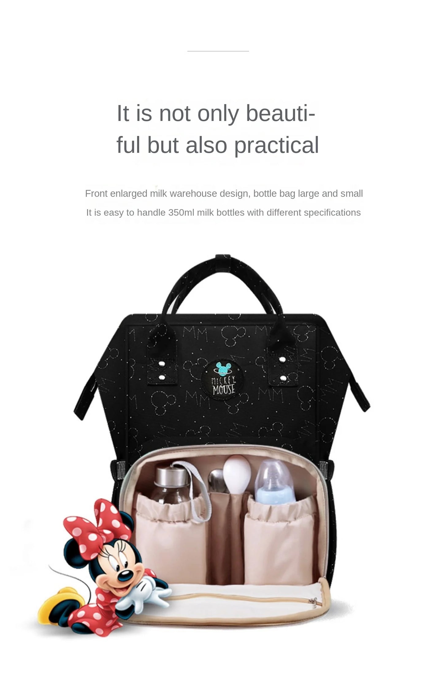 Disney Mickey Original New Diaper Bag Backpack Luxury Brand Baby Bag Large Capacity Multifunctional Cartoon Baby Diaper Bag