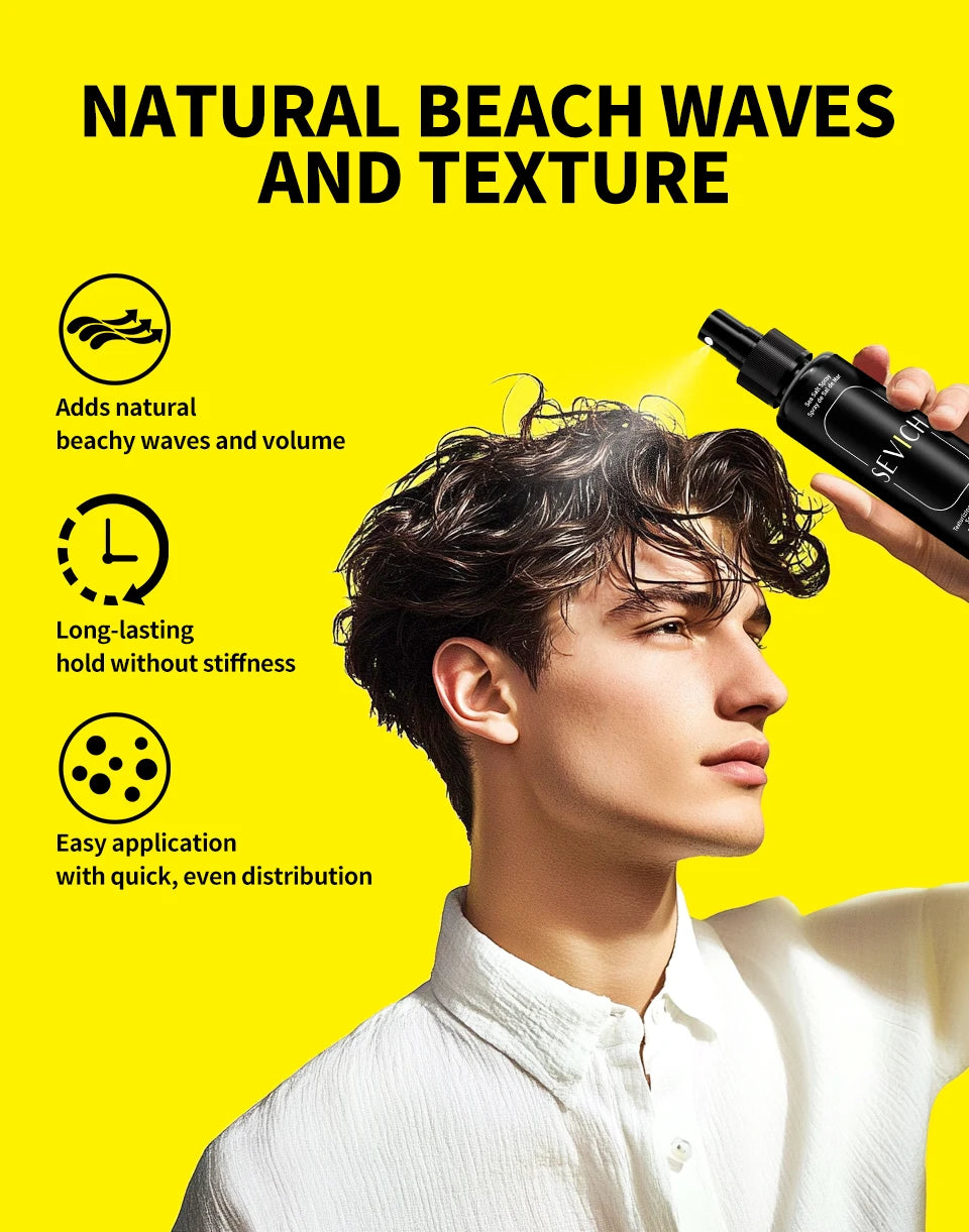 100ml Natural Sea Salt Spray For Hair Men Women Instant Texture Volume Hair Volume Powder Long-Lasting Hold Wave Hair Spray Set