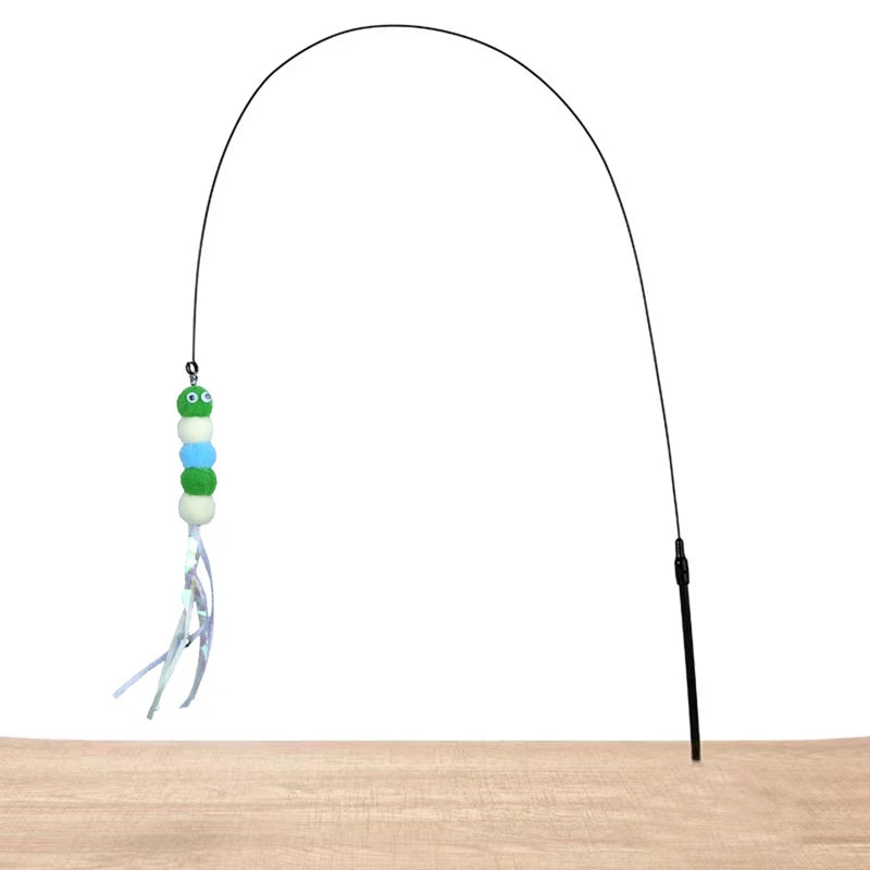 Powerful suction cup wire long rod plush cat stick cat toy self-exciting and relieving boredom and biting pet toy