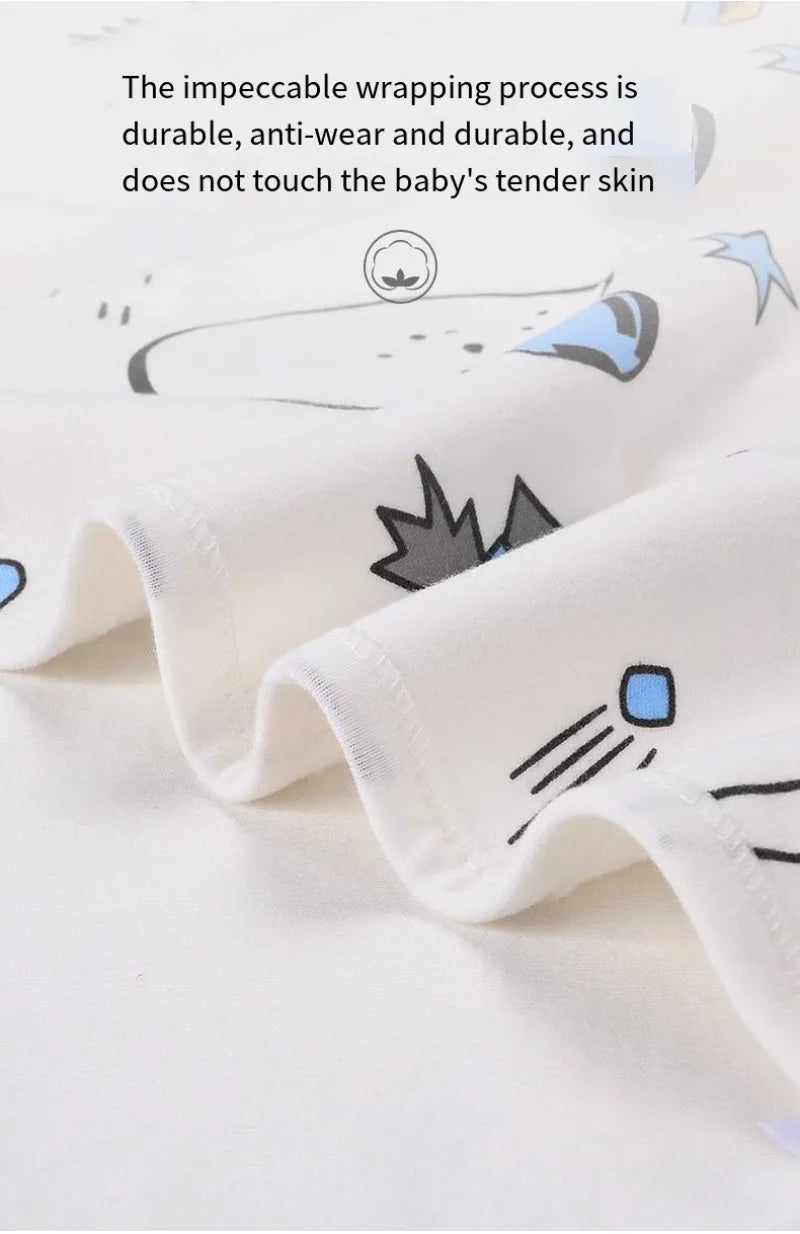 Newborn Baby Swaddle Wrap Adjustable Newborn Hat Set Anti-kick Swaddle Warm Soft BlanketSuitable for Babies Aged 0-3 Months