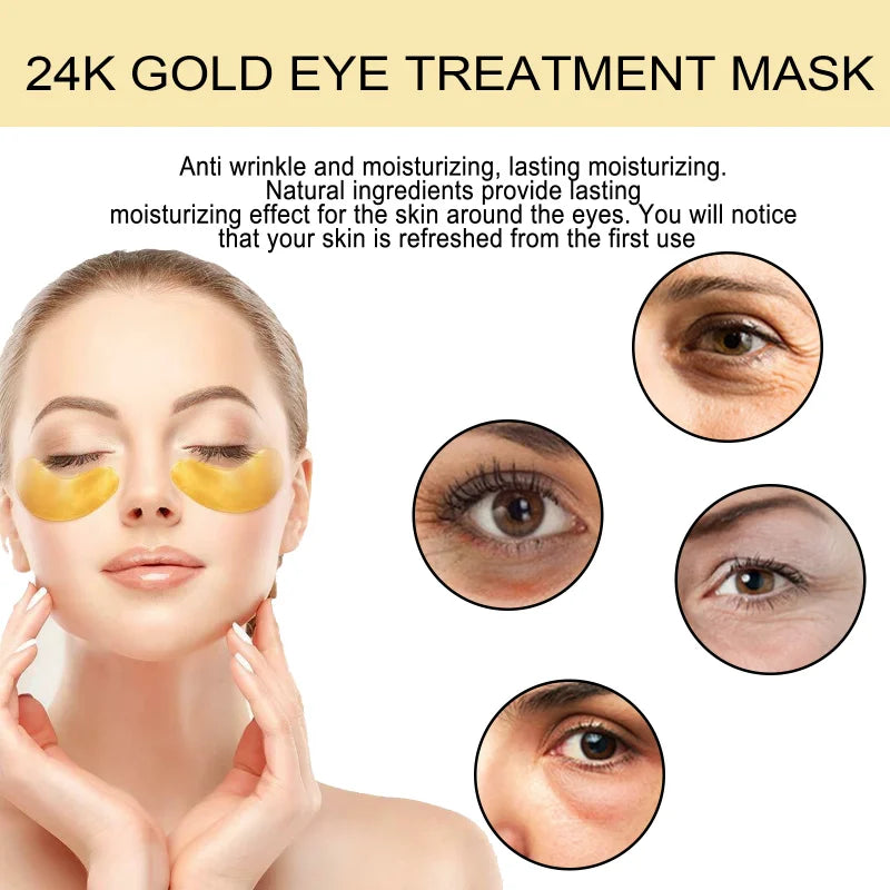 Skincare Products 24K Gold Hyaluronic Acid Eye Mask Remove Dark Eye Circles Collagen Eye Patches Face Care Product