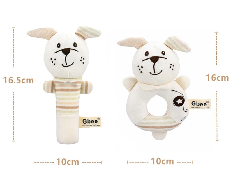 Baby Plush Rattle Cartoon Animals Crib Mobile Bed Bell Toys 0-12 Months Infant Toddler Early Educational Toy for Newborn Gifts