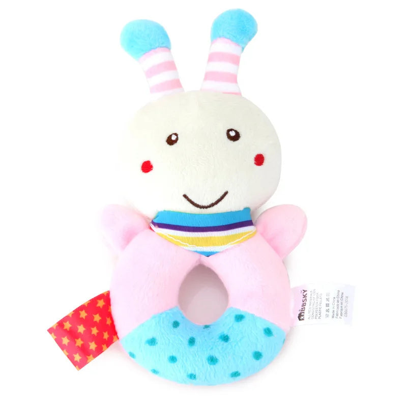 Baby Plush Rattle Cartoon Animals Crib Mobile Bed Bell Toys 0-12 Months Infant Toddler Early Educational Toy for Newborn Gifts