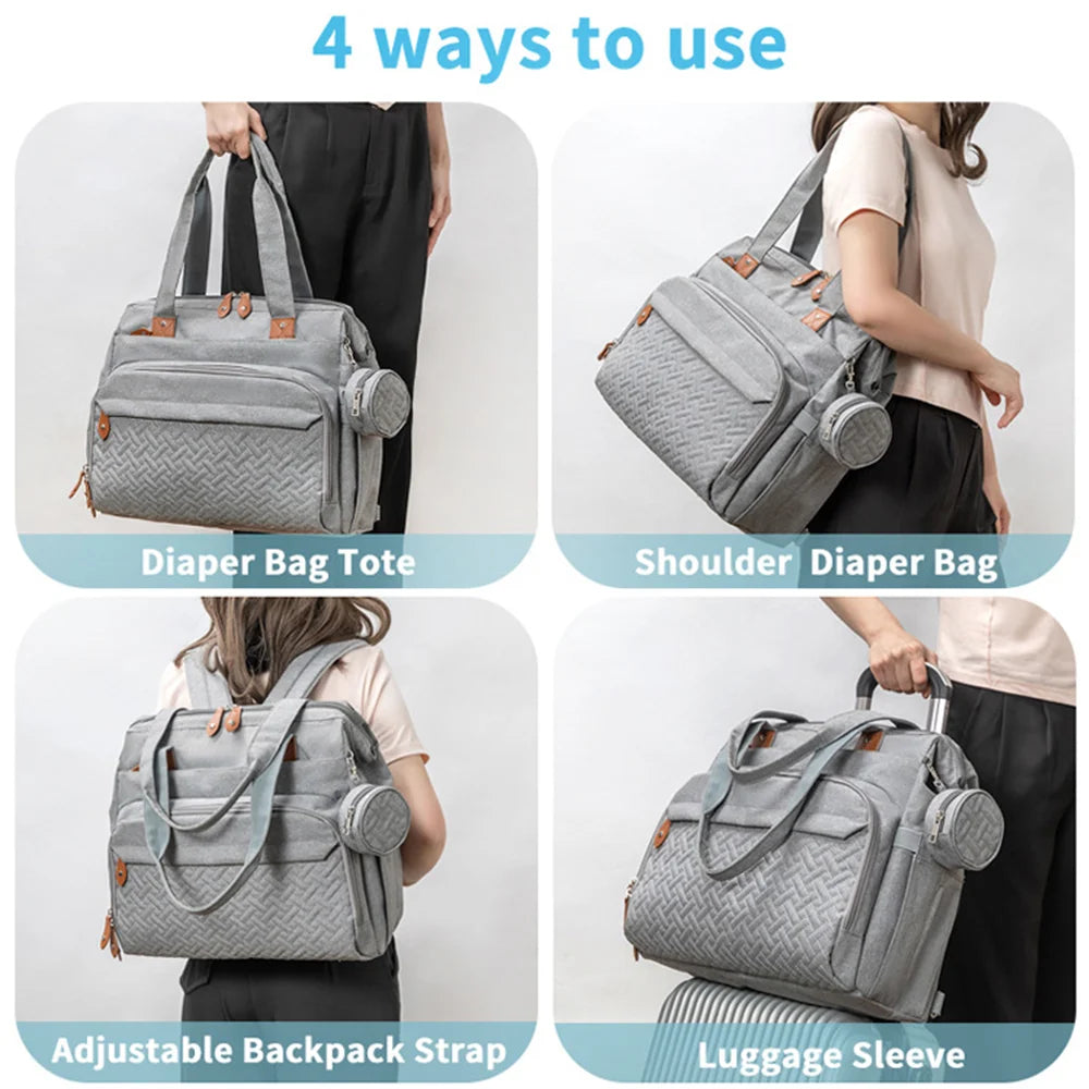 PANGDUBE Diaper Bags with 1pc Pacifier Bag Dad Mom Backpack for Travel Mommy Backpack for Baby Accessories Maternity Bag