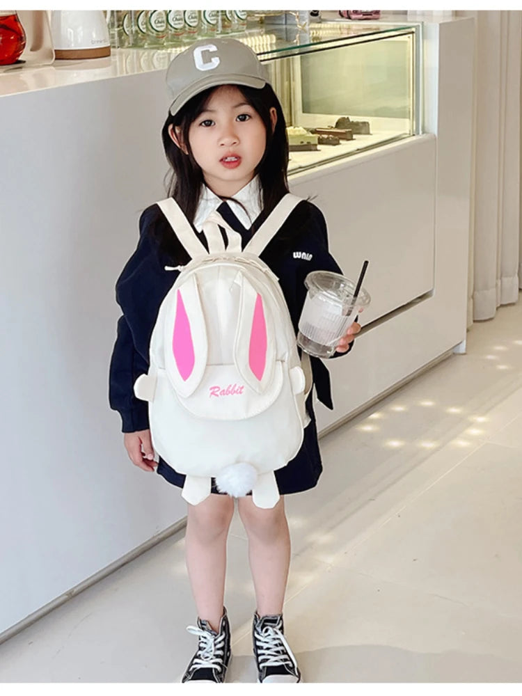 Personalized Custom name Embroidered Newborn letter Nursery Baby Rabbit Backpack School Children bag Gifts Bunny