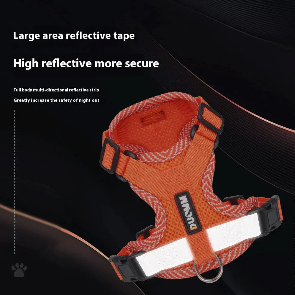 New Breathable Reflective Dog Harness Vest Easy To Wear Comfortable Adjustable Pet Harness for Small Medium Dogs