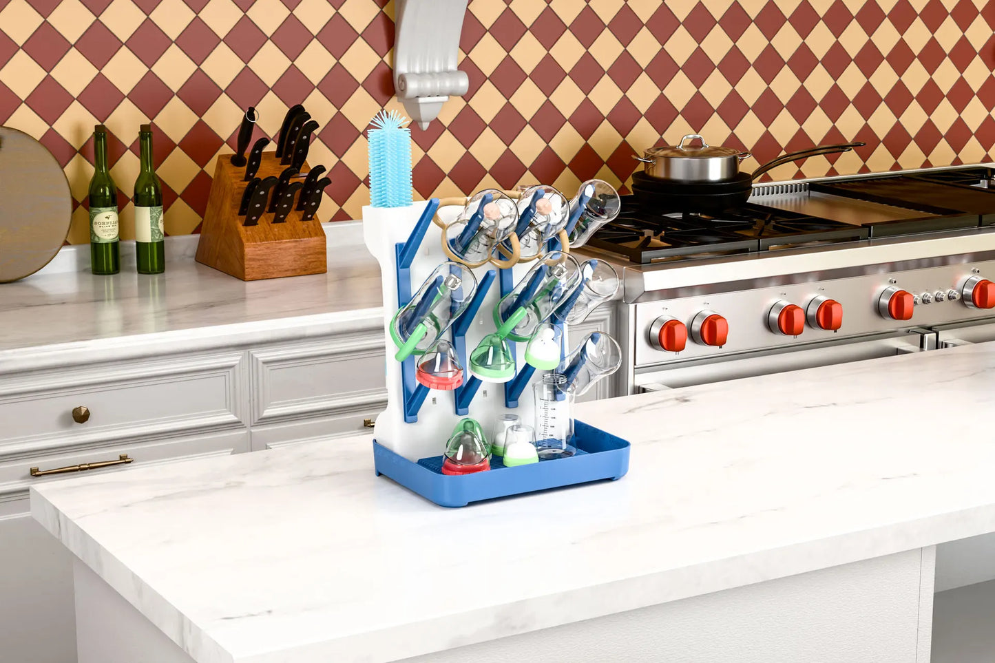 Baby Bottle Drying Rack Vertical Bottle Dryer Rack Holder Organizer Space Saving Standing Drying Rack for Baby Bottles and Cup