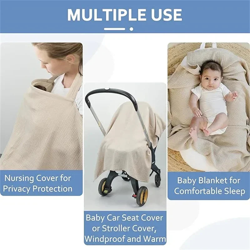 Cotton Mother Cape Blanket Nursing Apron Carseat Stoller Cover Lactation Maternity Clothes for Baby Breastfeeding Accessories