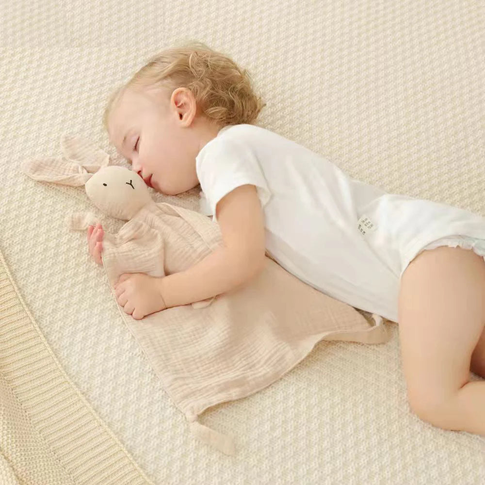 Baby Cotton Muslin Comforter Blanket Soft Newborn Sleeping Dolls Kids Fashion Sleep Toy Soothe Appease Towel Bibs