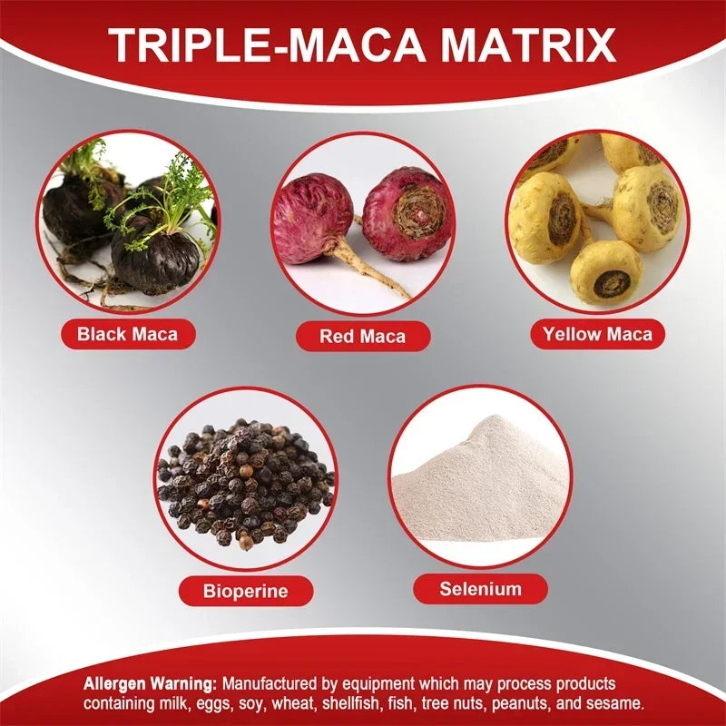 Maca Root Capsules - Improves Vitality and Performance, Enhance Energy, Builds Muscle and Strength