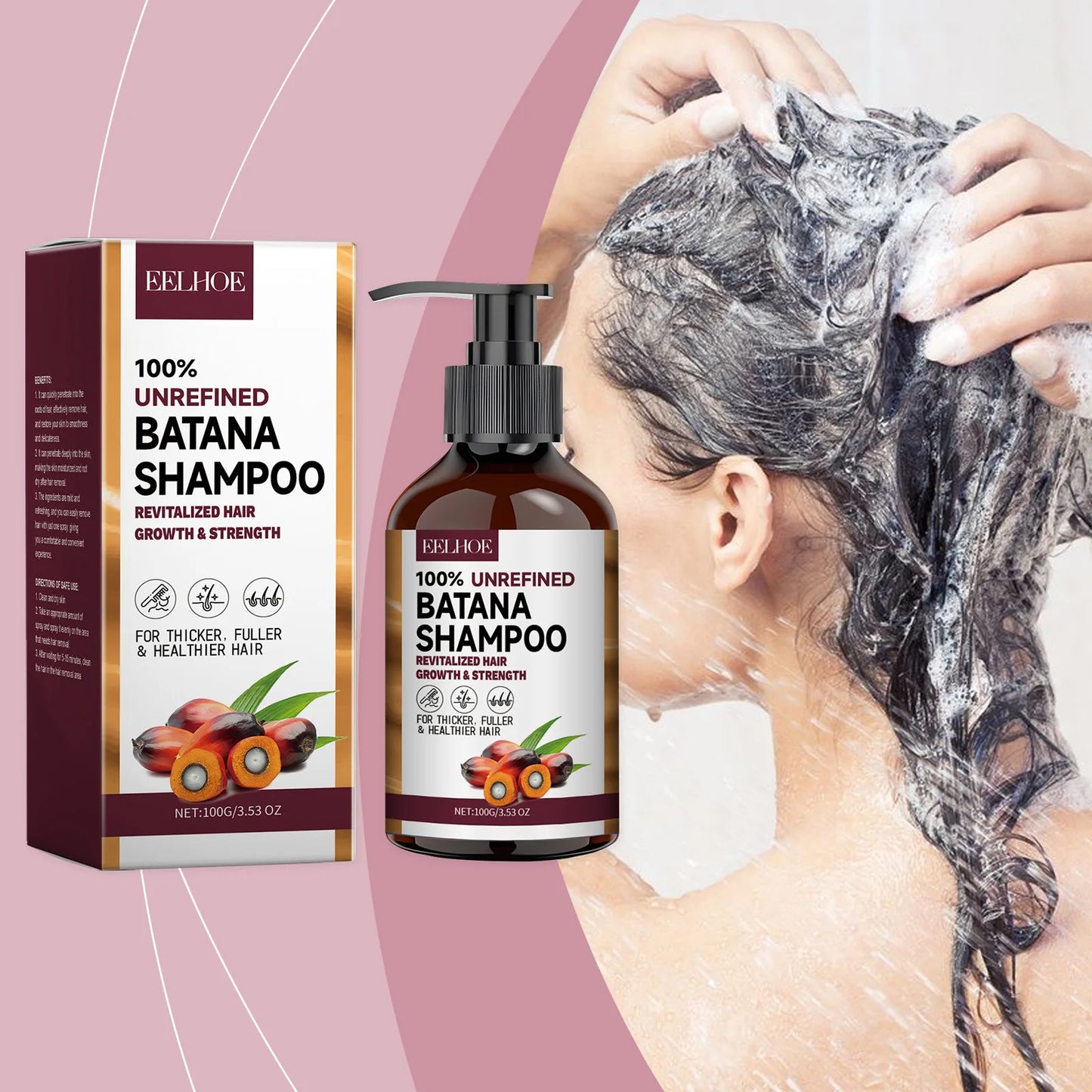 Organic Batana Oils Shampoo Treatment Damaged Split Hair Reduce Hair Loss Deep Cleansing Nourish Hair Care Growth Shampoo 100g
