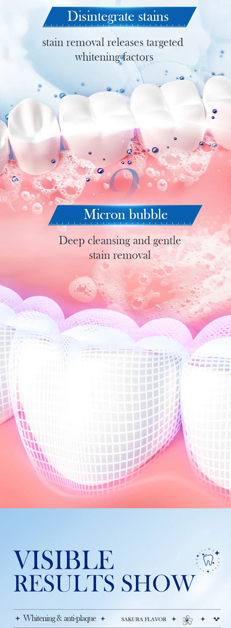 Sakura Flavor Solid Toothpaste Tablets Healthier Teeth Gums Teeth Whitening Remove Smoke Stains Fresher Breath Oral Care