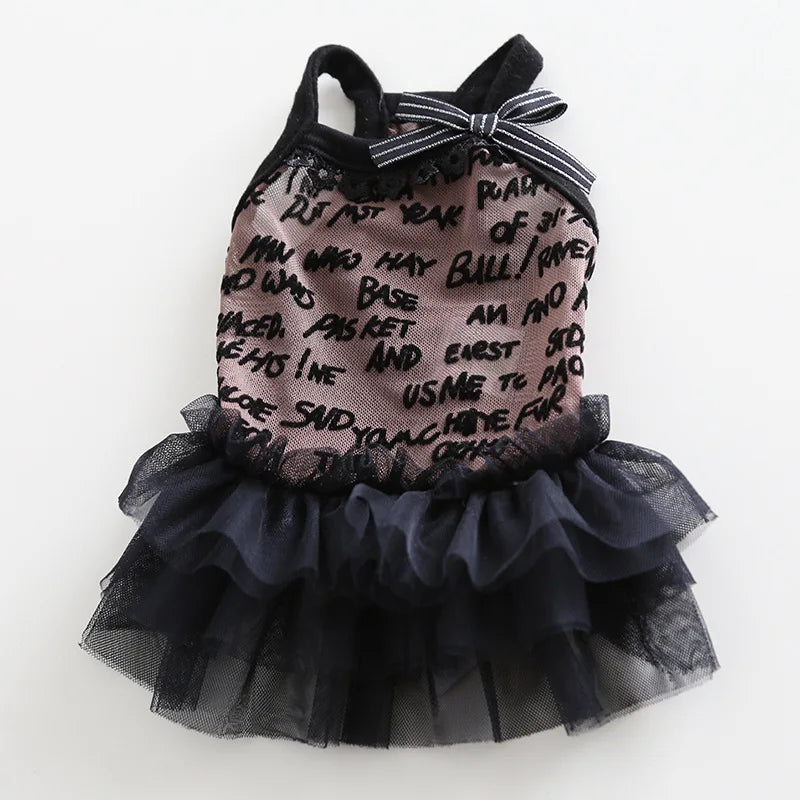 Dogs and Cats Dress Letters and Lace Design Pet Puppy Shirt Spring/Summer Clothes Outfit 2 Colours