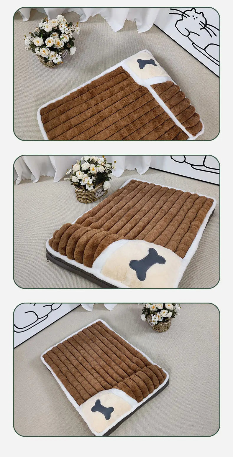 Winter Dog Bed Removable Washable Pet Dog Mat Sofa For Small Medium Large Dogs Cushion Protect Cervical Pet Mat