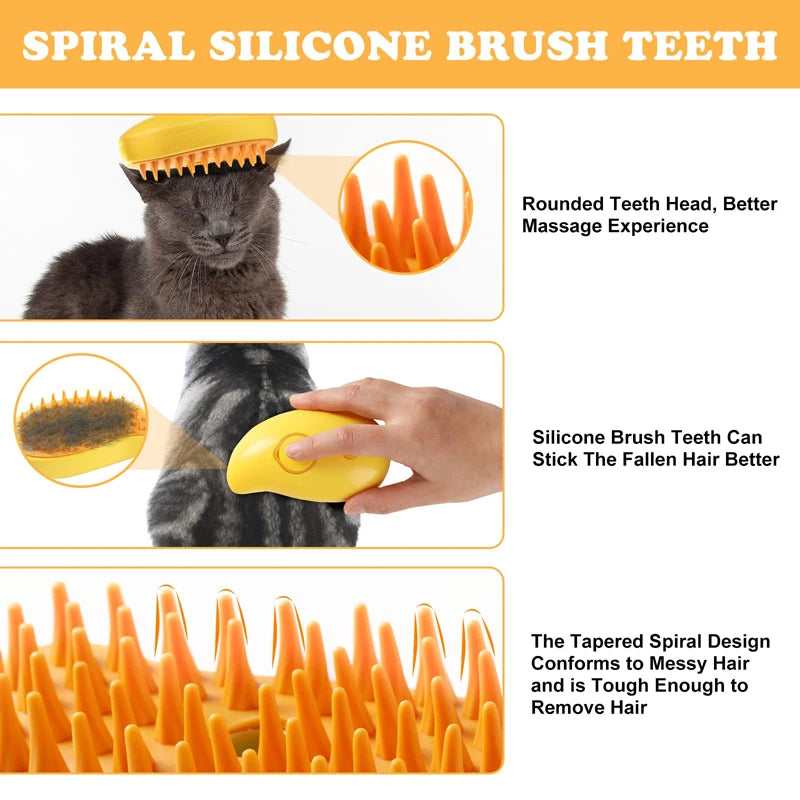 3IN1 Water Steam Brush Pets Grooming for Dogs Steam Cats Comb Brush for Cats with Vaporizer Anti-scratch Spray Accessories Cats