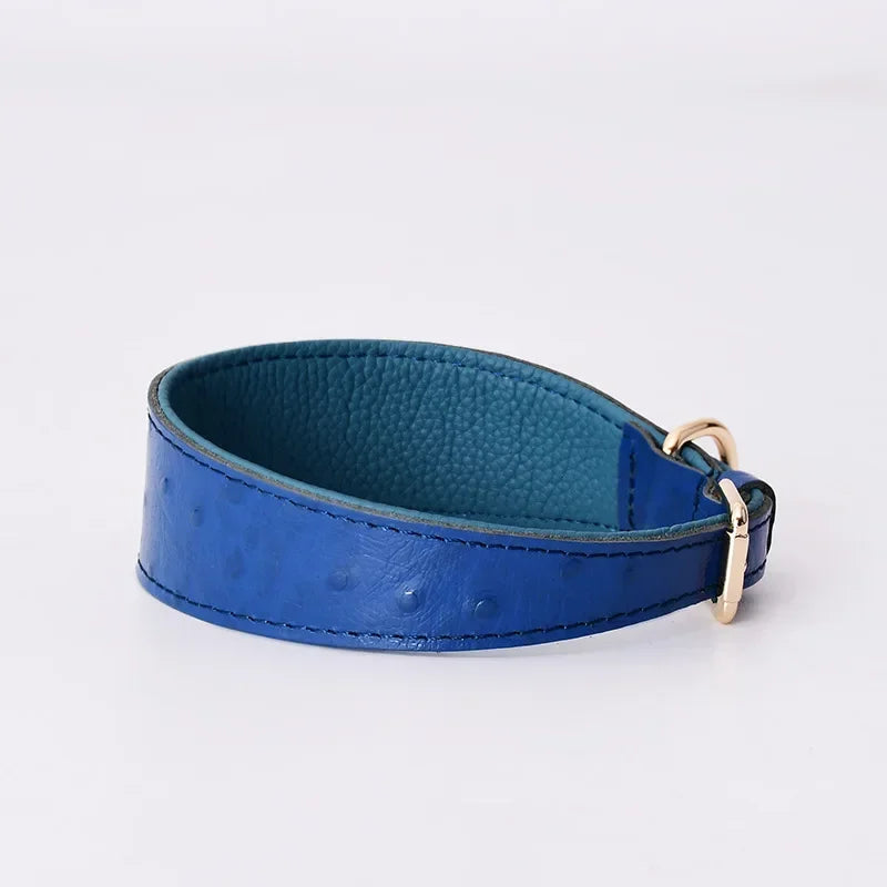 Leather Dog Collar Fashion Solid Color Ostrich Pattern Adjustable Pet Neck Ring Suitable For Small Large Dogs Kitten Puppy Items