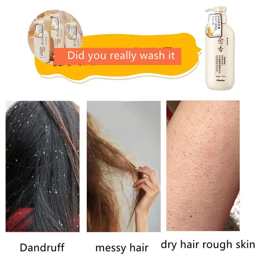 3 Pack Japanese Shampoo And Conditioner & Body Wash Set, Amino Acid Fragrant Japanese Evening Shampoo, Thick Smooth Hair