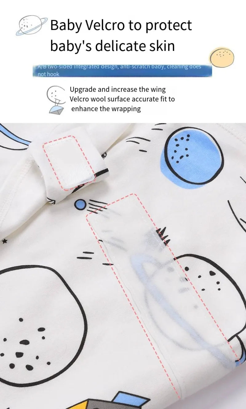 Newborn Baby Swaddle Wrap Adjustable Newborn Hat Set Anti-kick Swaddle Warm Soft BlanketSuitable for Babies Aged 0-3 Months