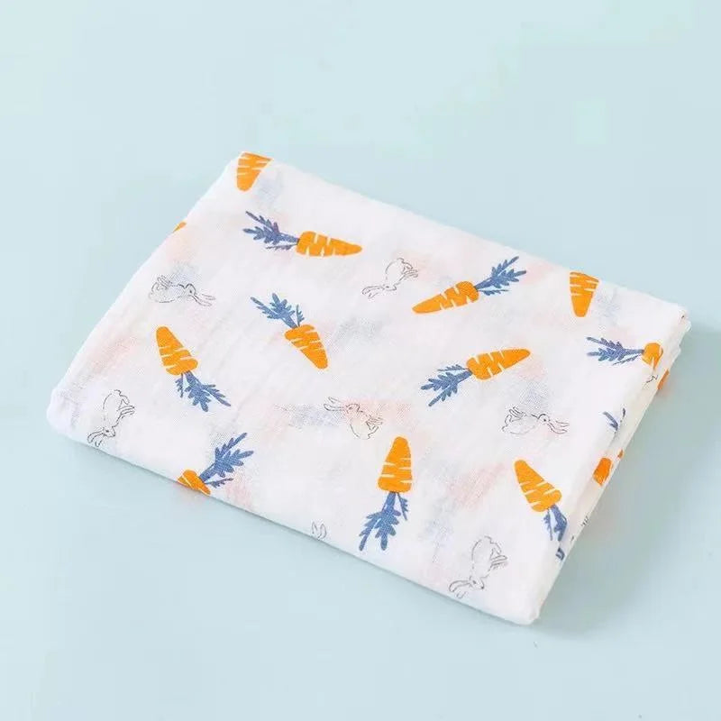 110cm Baby Swaddle Blanket Dual Layers Blankets For Boys Girls Organic Cotton Soft Newborn Swaddle Wrap Burping Clothes