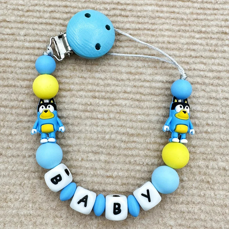 Personalize Silicone Letters Name Baby Popular Silicone Bead Pendant Pacifier Clips Chains Holder Teether Baby Kawaii Toy Gifts
