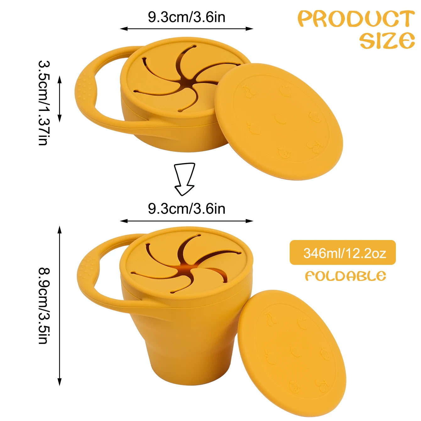 1PCS Baby Silicone Tableware Collapsible Snack Cup Baby Shower Gift Portable Baby Snack Box Feeding Trianing Baby Food Storage