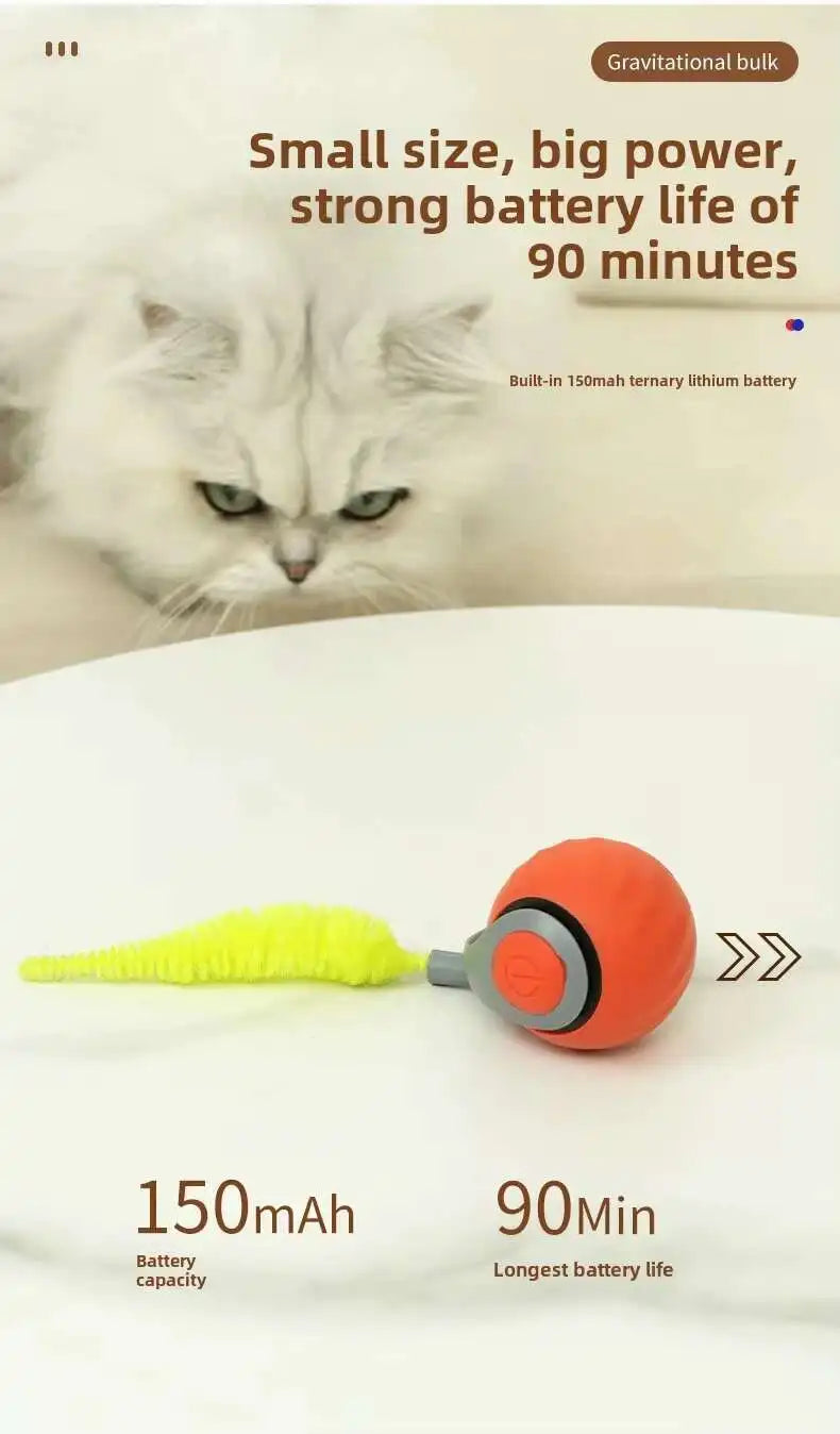 New Smart Interactive Speedy Tail 2.0 Cat Toy Automatic Moving Balls for Cats And Dogs Touch Motion Rolling Toy Ball for Pet