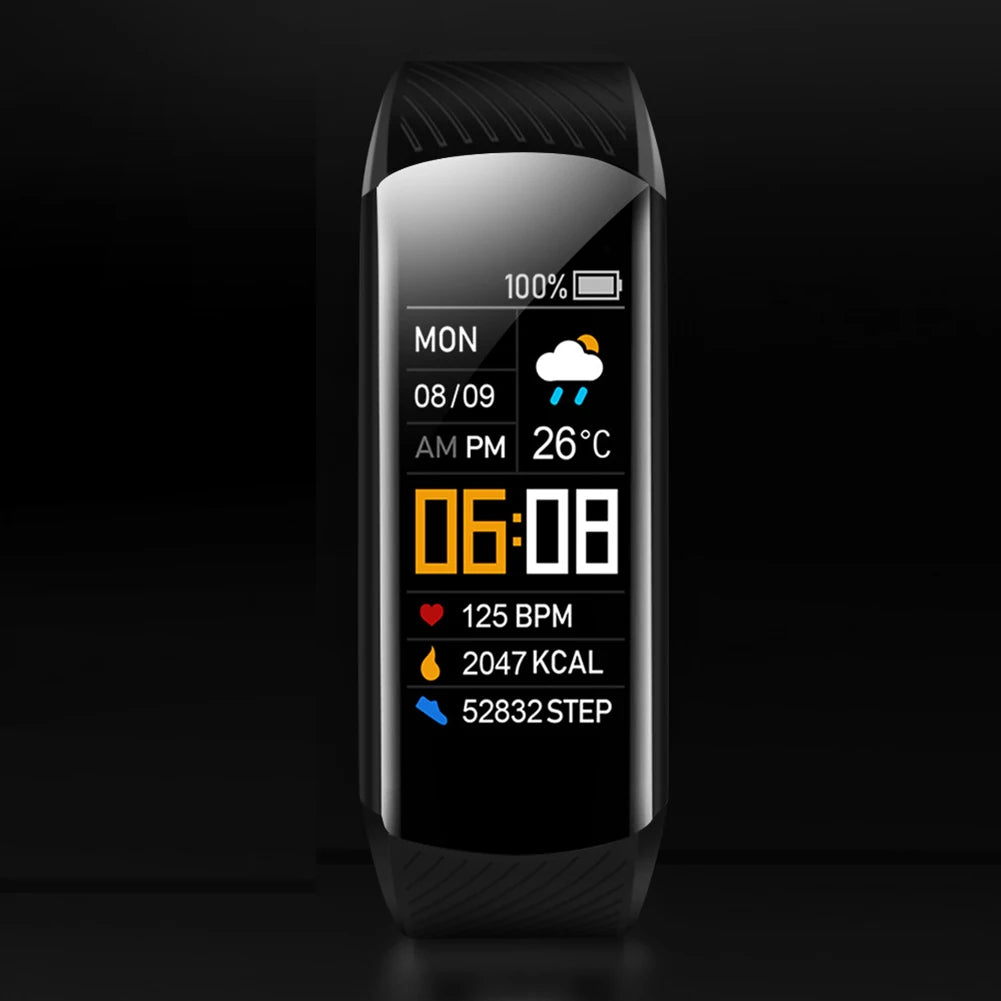 Smart Watch Waterproof Sport Smartwatch Heart Rate/Blood Pressure/Blood Oxygen Monitor USB Direct Charging for Outdoor Exercises