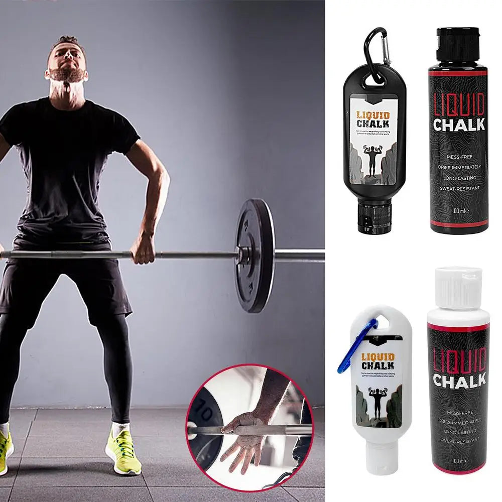 50ml/100ml Liquid Chalk Sweat-Resistant Workout Magnesium Powder Anti-slip Cream Grip Weight Lifting Climbing Gym Sports Chalk