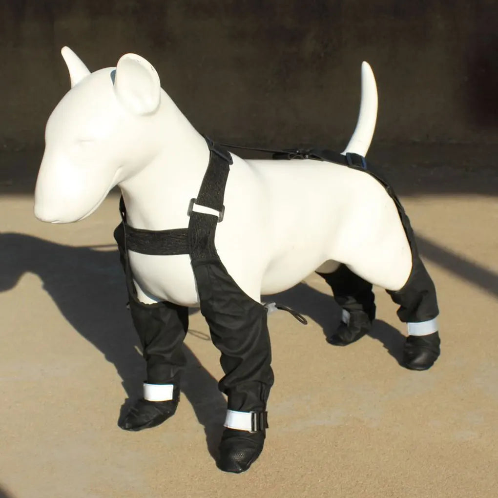 Reflective Dog Boots Shoes For Dogs Non-slip Pets Paws Protector Adjustable Walking Shoes Suspender Boots Outdoor Pet Sneakers