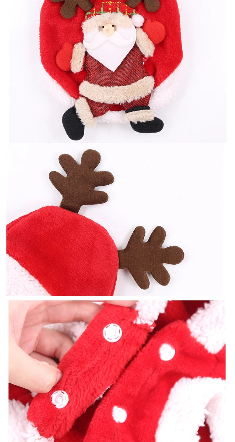 Christmas Dog Clothes for Small Medium Dogs Pet Costume Chihuahua Pets Hoodies Warm New Year Dog Clothing Yorkshire