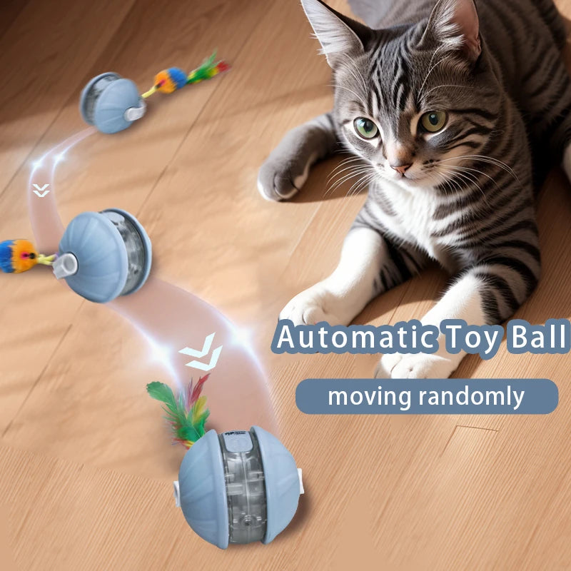 Upgraded Cat Interactive Ball Toys Infrared Automatic Rolling Ball Tail Rechargeable Smart Pet Toy Cat Training Imitate Mouse